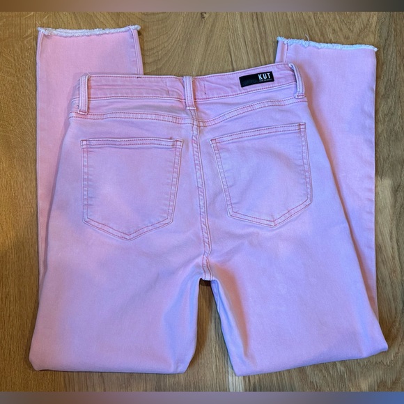 💙 KUT from the Kloth Reese High-Rise Fab AB Ankle Straight in Soft Coral 💙 - Picture 4 of 6